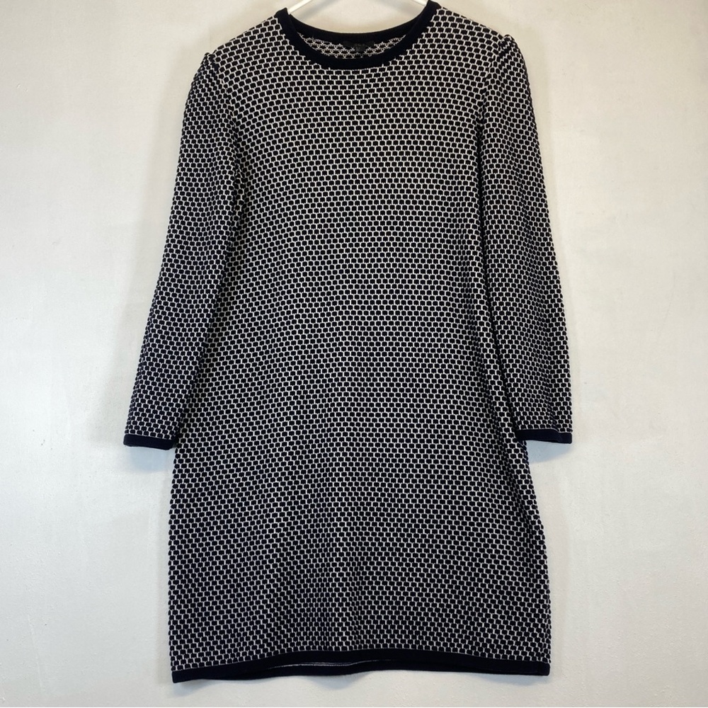 COS Black and White Long Sleeve Dress